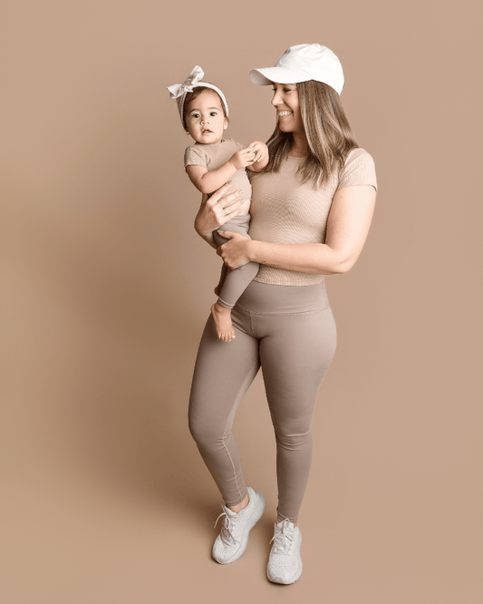 Ava Ribbed Tee - Desert Dune