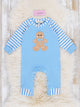 Christmas Gingerbread Romper Pajamas- Blue