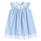 Blue Gingham Bunny Smocked Bishop Dress