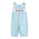 Blue Gingham Train Smocked Longalls