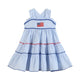 Blue Seersucker USA Flag Layered Sundress