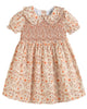 Brown Floral Collared Dress