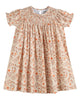Brown Floral Smocked Bishop Dress