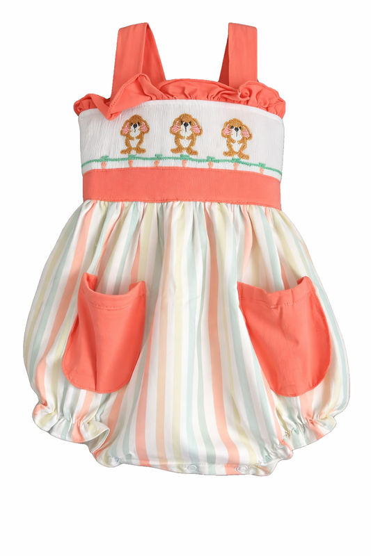 Hand Smocked Easter Bunny Bubble