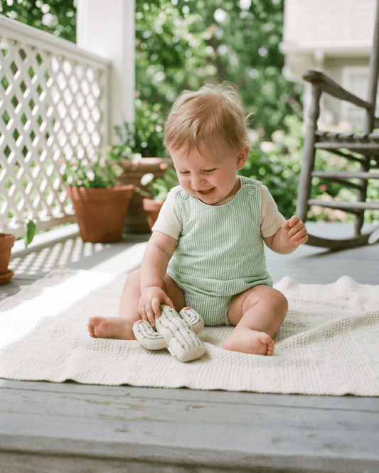 Classic Green Seersucker Bubble Romper