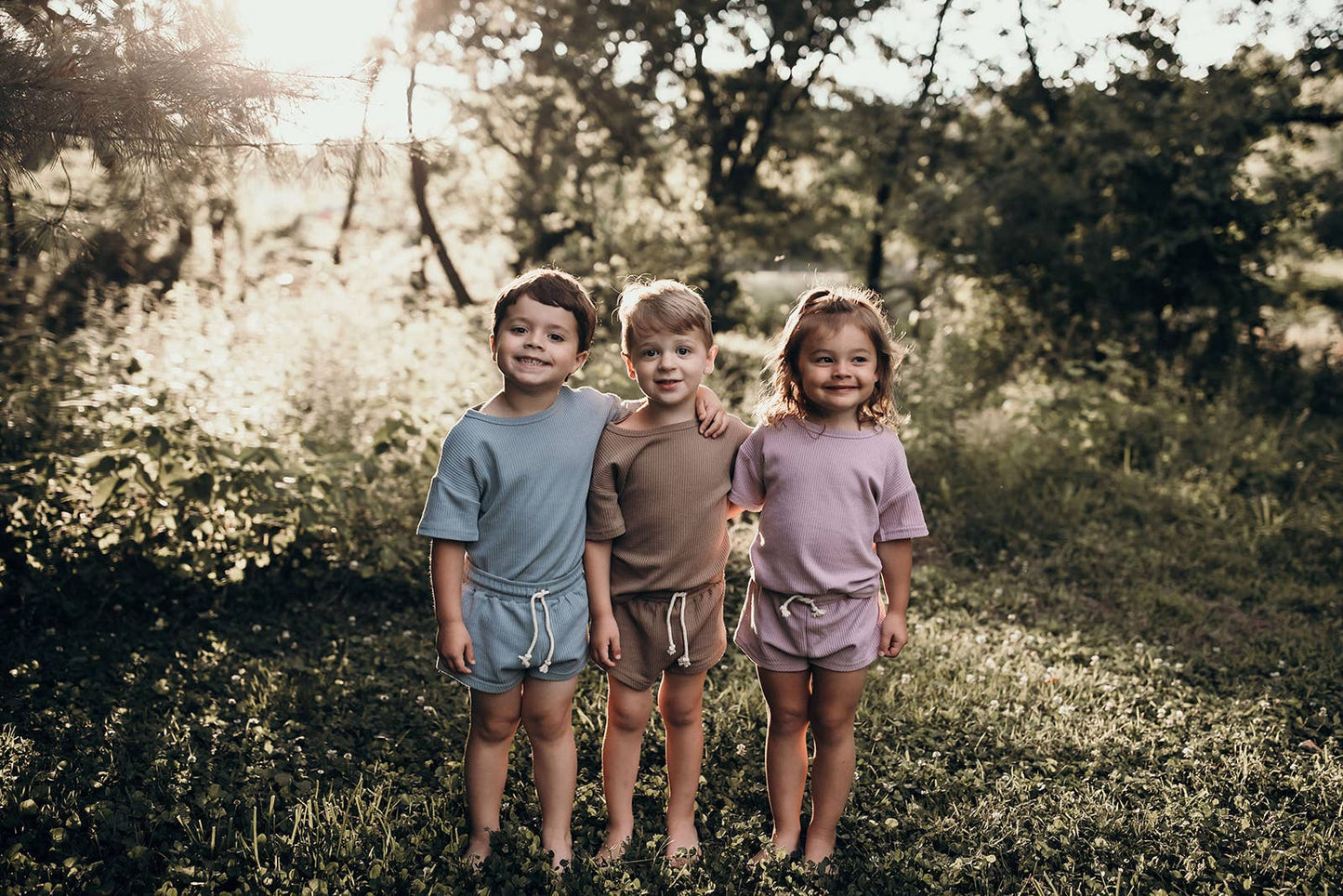Cocoa Sands Neutral Summer Waffle Toddler Top & Bottom Set
