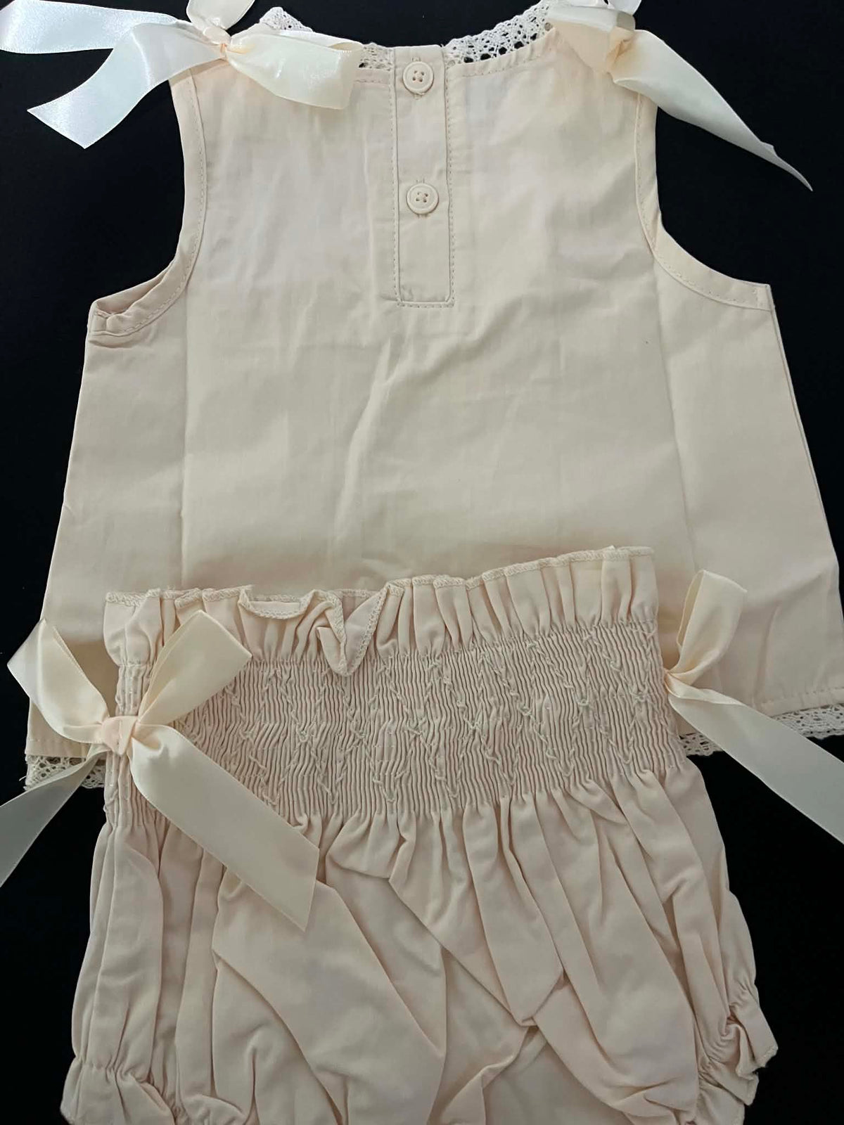 Heirloom Pearl Smocked Diaper Set