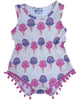 Dillon Pom Pom Romper - Rainbow Swirl