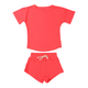 Hot Neon Coral Summer Waffle Toddler Top & Bottom Set