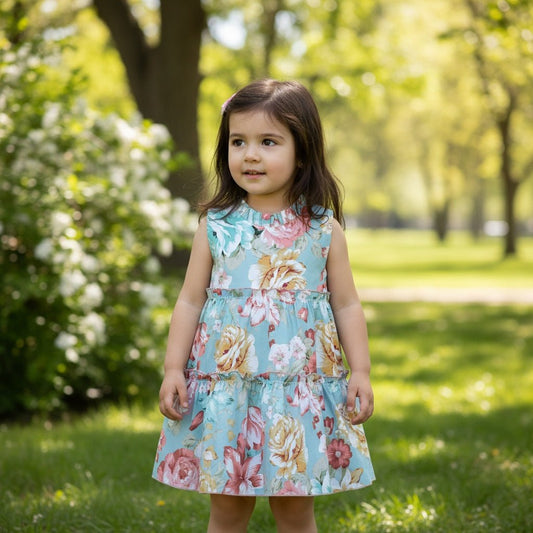 Floral Print Ruffle Tiered Dress