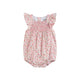 Floral Strawberry Smocked Flutter Romper