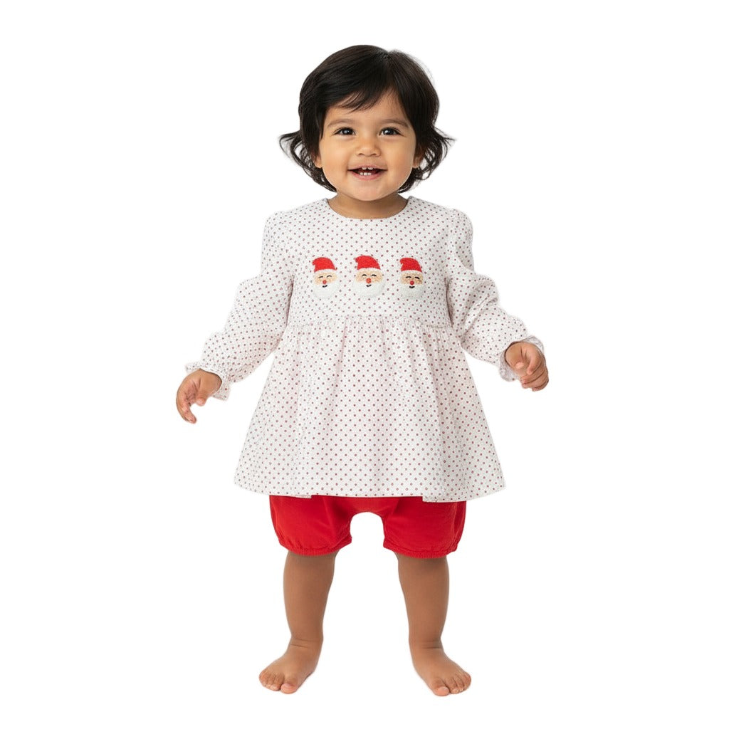 French Knot Santa Bloomer set