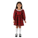 Red Plaid Cotton Smocked Dress