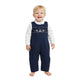 Blue Nativity Smocked Overalls