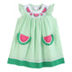 Green Seersucker Watermelon Smocked Bishop Dress