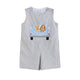 Grey Gingham Puppies in Truck Shortalls