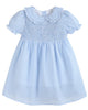 Light Blue Gingham Smocked Dress