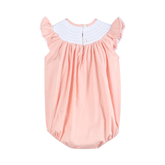 Light Pink Smocked Flutter Romper