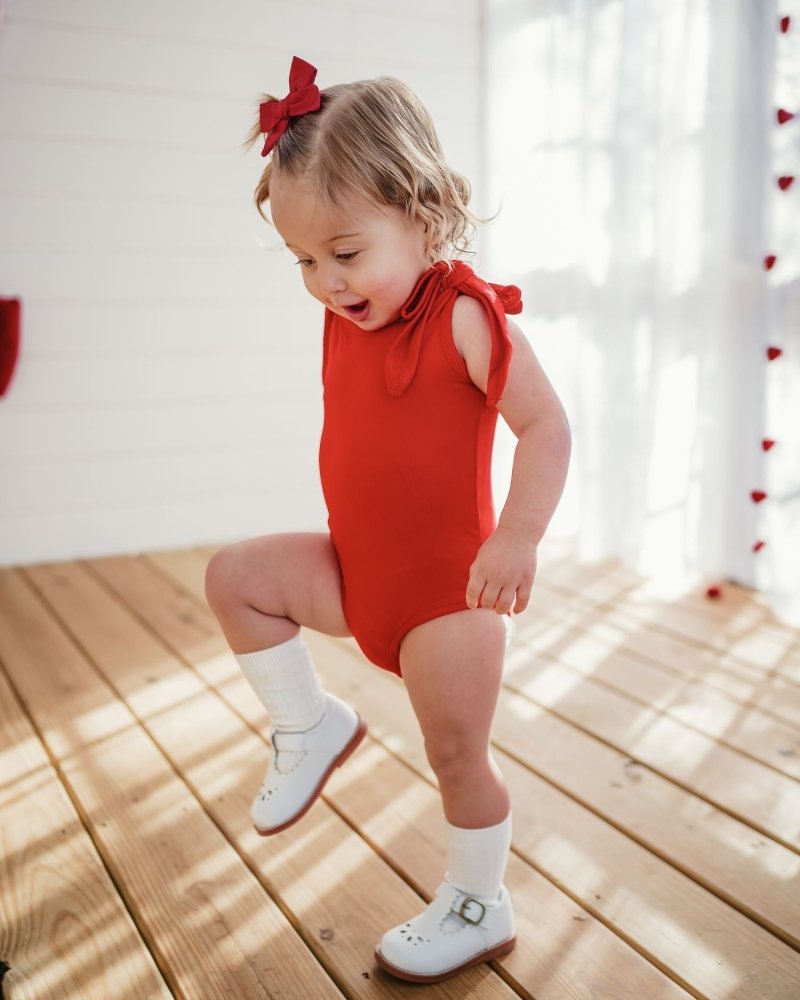 Madden Tie-Shoulder Tank Top & Leotard - Red