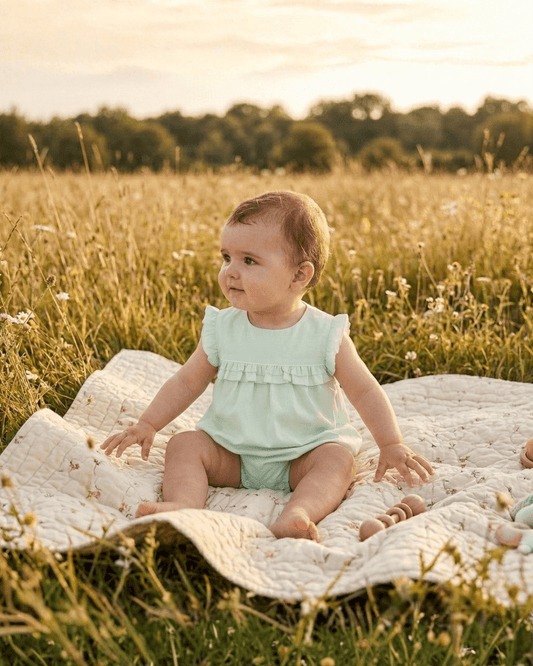 Mint Green Ruffle Jumper Romper