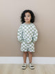 Organic Cotton Checkered Crewneck & Shorts Set