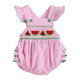 Pink Striped Watermelon Smocked Bubble Romper