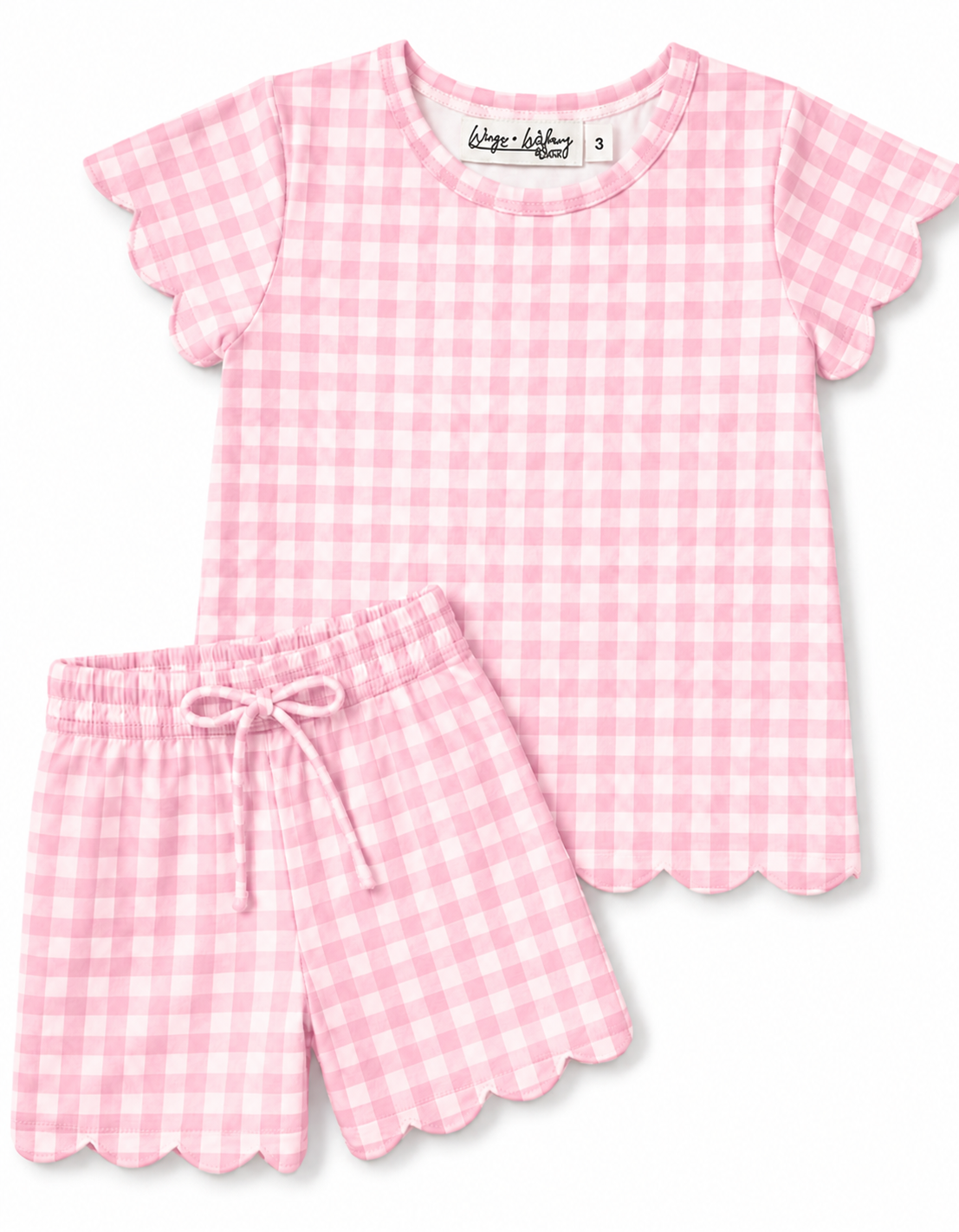 Gingham Scalloped Short Set