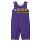 Purple and Gold Football and Tiger Smocked Overalls