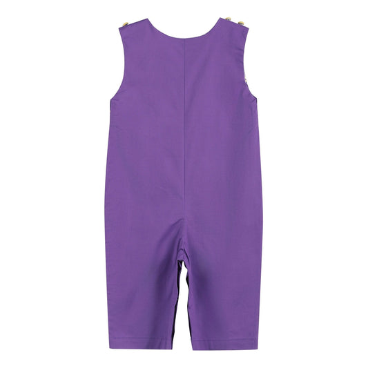 Purple and Gold Football Smocked Longalls