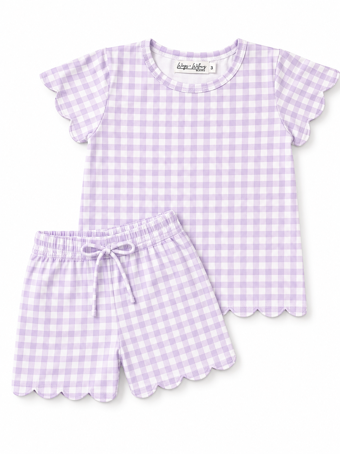 Gingham Scalloped Short Set