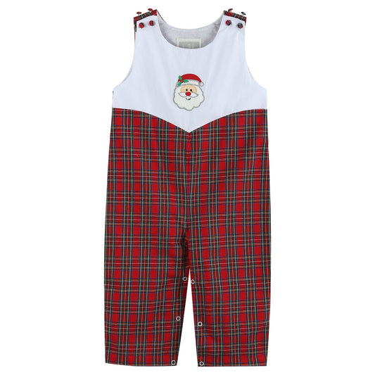 Red Christmas Plaid Santa Yoke Longalls