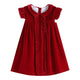 Red Velvet Ruffle Dress