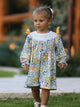 Smocking Bow Floral Leaf Baby Girls Dress