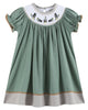 Sage Green Mallard Smocked Bishop Dress