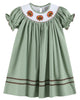 Sage Green Turkey Smocked Bishop Dress