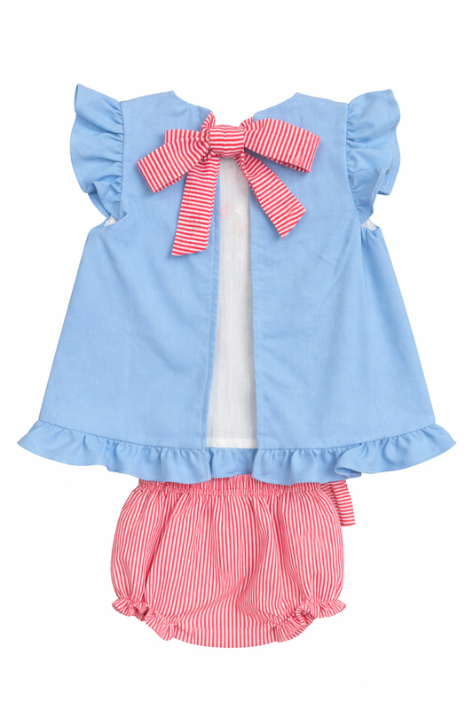 French Knot Patriotic Tractor Bloomer Set