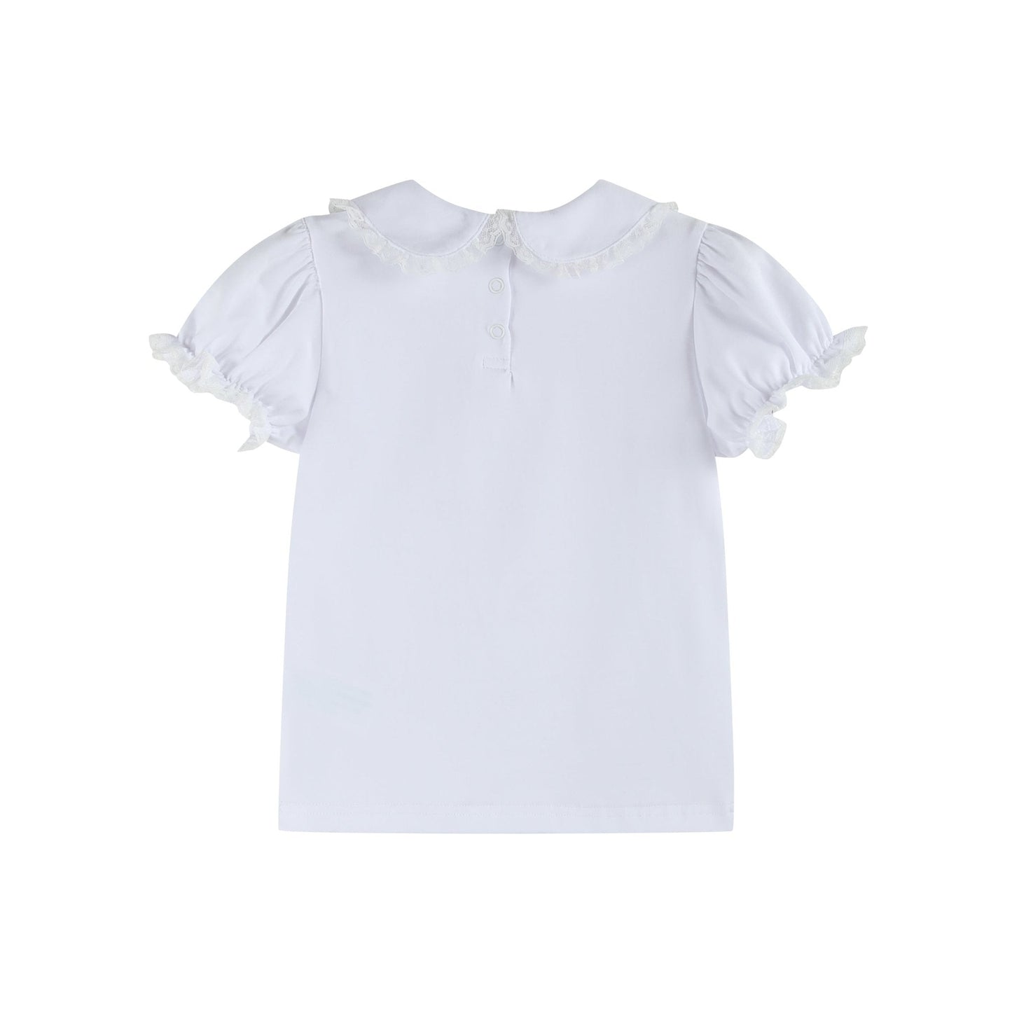 White Collared Lace Sleeve Shirt